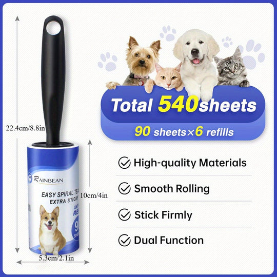 6 pcs Lint Rollers [540 Sheets/6 Rollers]