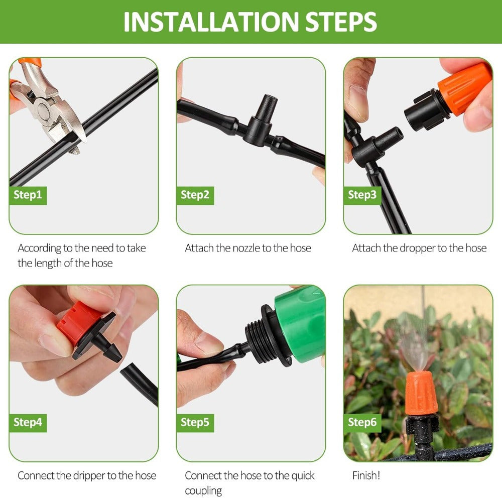 149 pcs Garden Drip Irrigation Kit, 98FT/30M