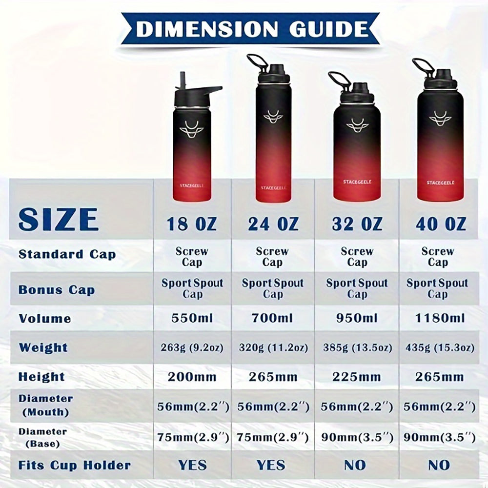 1180ml Stainless Steel Water Bottle